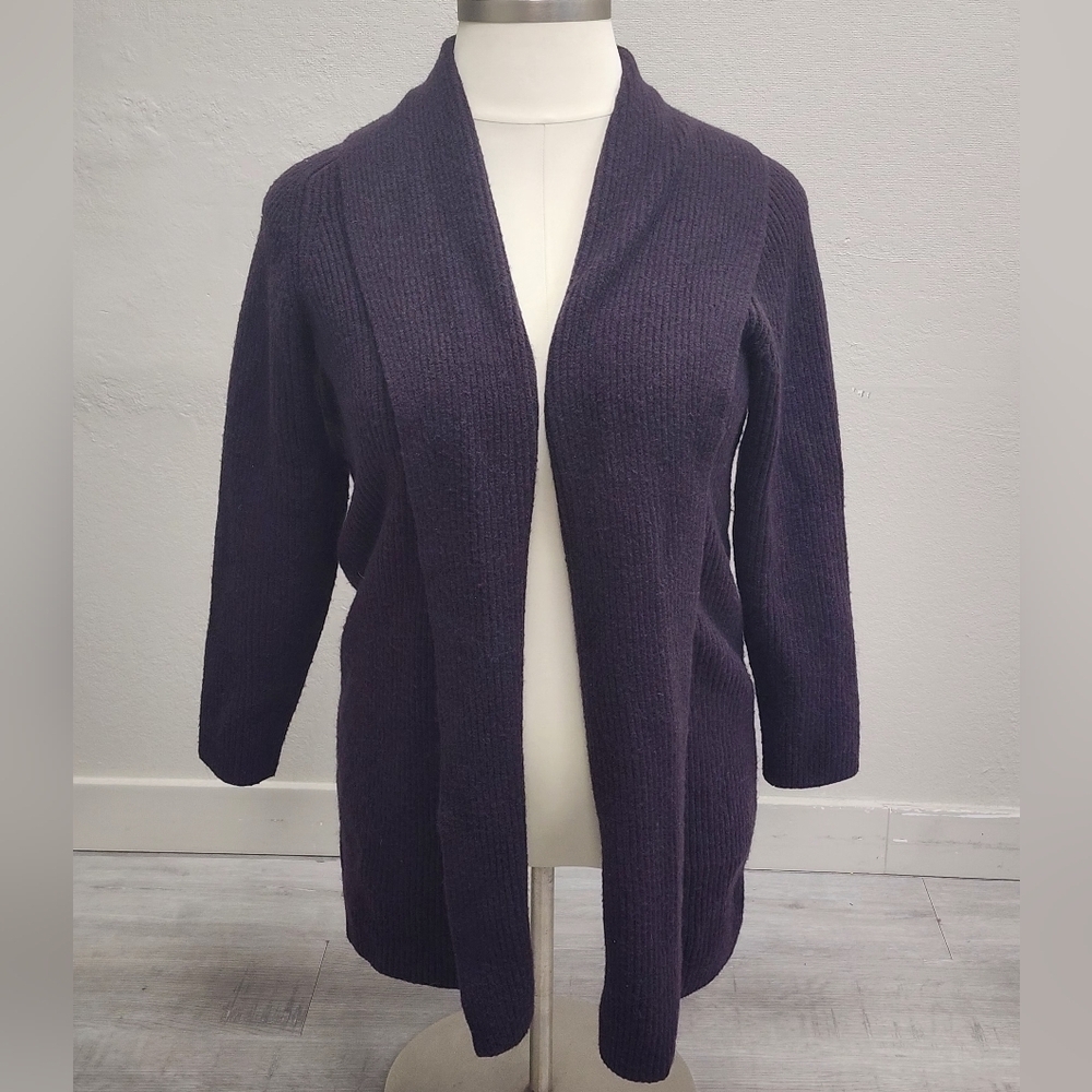 ANN TAYLOR Eggplant/PLUM Colored kimono Sweater Sz MED